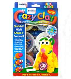 Bostik Crazy Clay 6 X 18g Assorted Colours.
